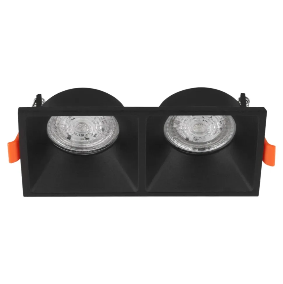 Cestello faretto nero 2 luci da incasso a soffitto