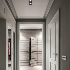 Cestello faretto nero 2 luci da incasso a soffitto