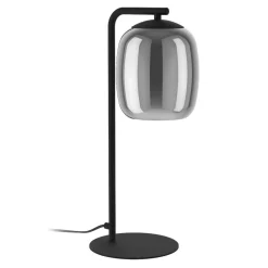 Ciampino eglo lampada da tavolo minimal con paralume grigio in vetro