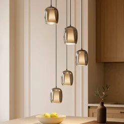 Ciampino eglo lampadario per cucina con portalampada in vetro grigio