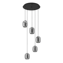 Ciampino eglo lampadario per cucina con portalampada in vetro grigio