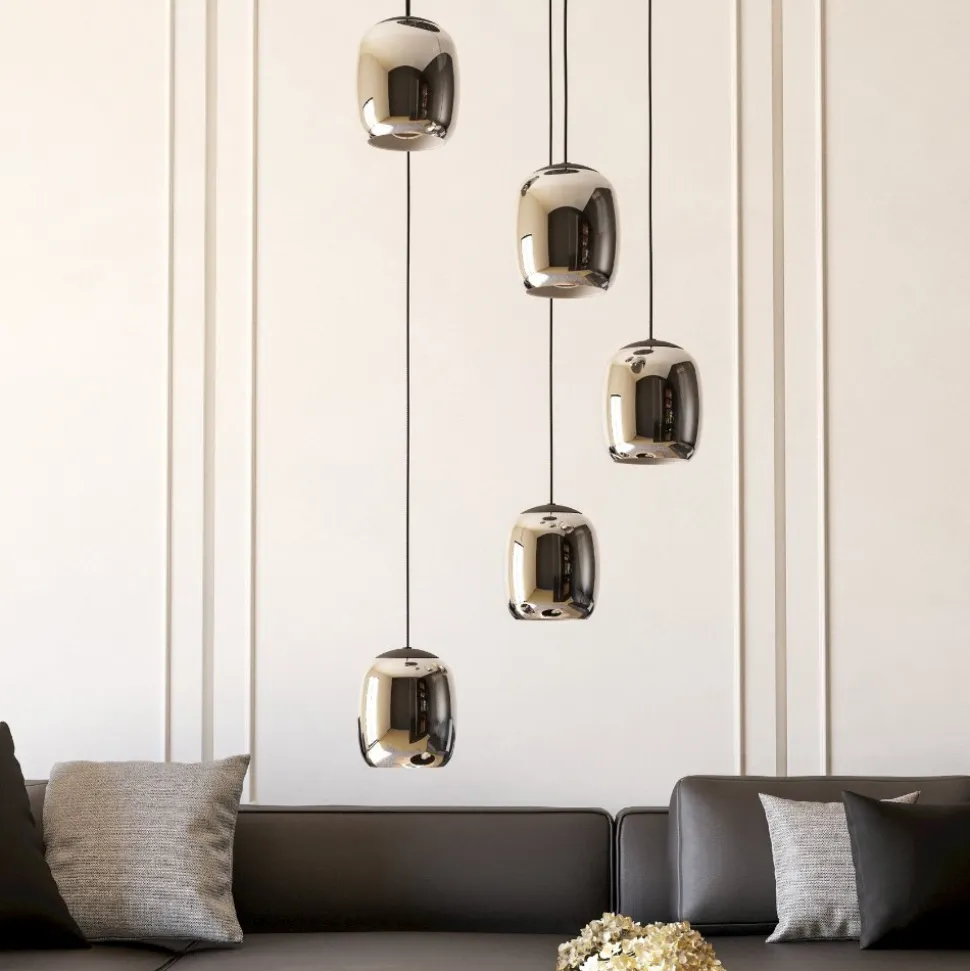 Ciampino eglo lampadario per cucina con portalampada in vetro grigio