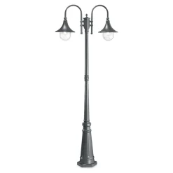 Cima pt2 lampione classico antracite due luci da giardino ideal lux