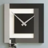 Clock40 stripes orologio moderno a parete nero bianco grigio