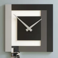 Clock40 stripes orologio moderno a parete nero bianco grigio