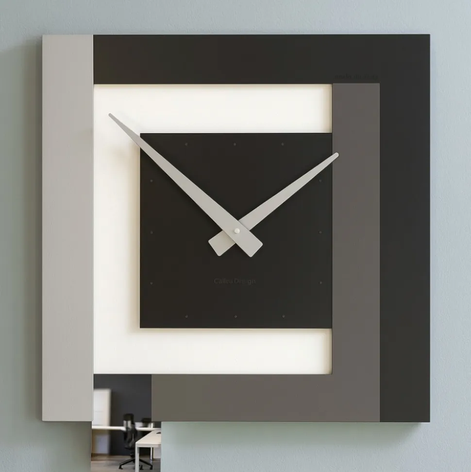 Clock40 stripes orologio moderno a parete nero bianco grigio