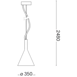 Cocktail sp1 big lampadari da cucina 35cm vetro cono bianco ideal lux