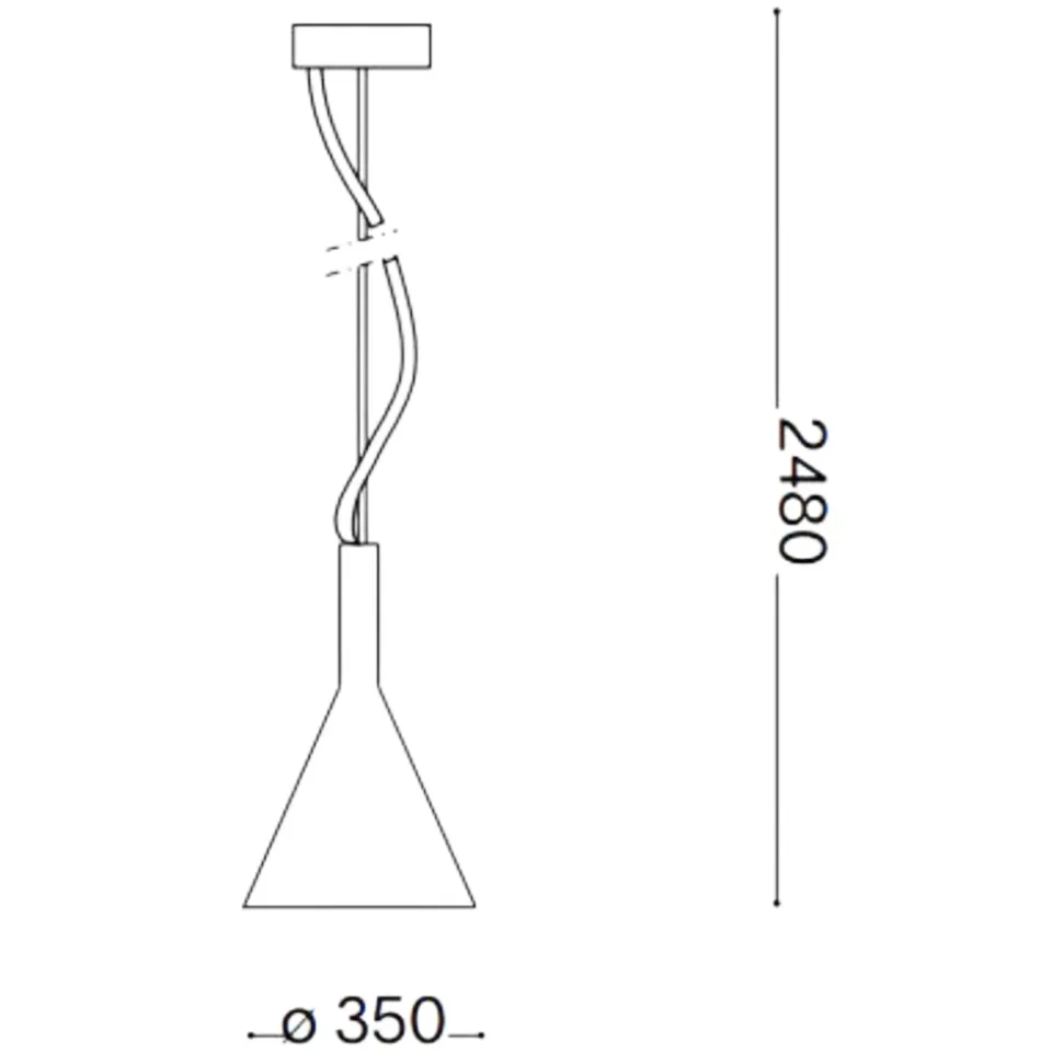 Cocktail sp1 big lampadari da cucina 35cm vetro cono bianco ideal lux