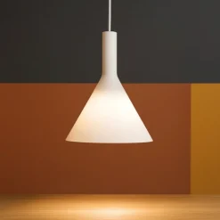 Cocktail sp1 small ideal lux lampada a sospensione per isola vetro bianco forma cono