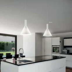 Cocktail sp1 small ideal lux lampada a sospensione per isola vetro bianco forma cono