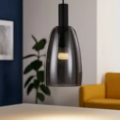 Coco-2 sp ideal lux lampada a sospensione per cucina vetro fume' led 3000k