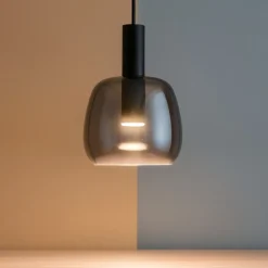 Coco-1 sp ideal lux lampada a sospensione per bancone vetro fume' led 3000k