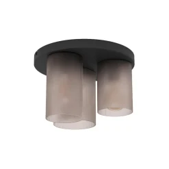 Colomera eglo plafoniera moderna in vetro grigio opaco 3 luci