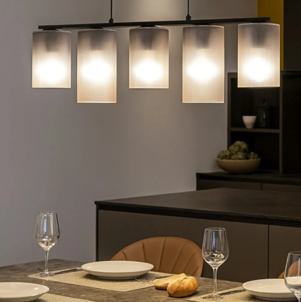 Colomera eglo lampadario da cucina con portalampada in vetro opaco