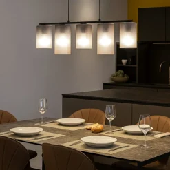 Colomera eglo lampadario da cucina con portalampada in vetro opaco