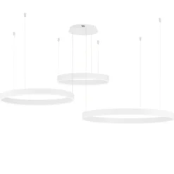 Composizione 3 lampadari cerchi bianchi led 3000k dimmerabile