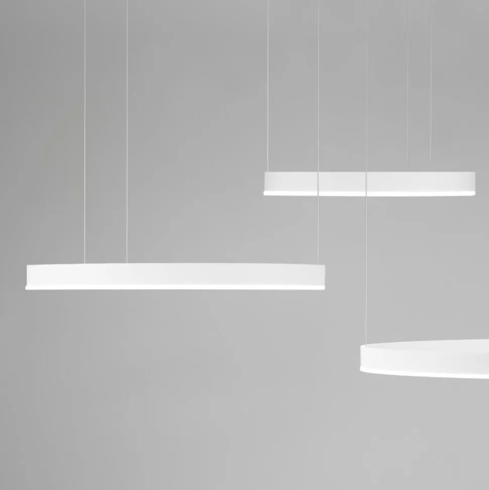 Composizione 3 lampadari cerchi bianchi led 3000k dimmerabile