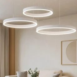 Composizione 3 lampade ad anelli bianco led 2700k a 6000k dimmerabile