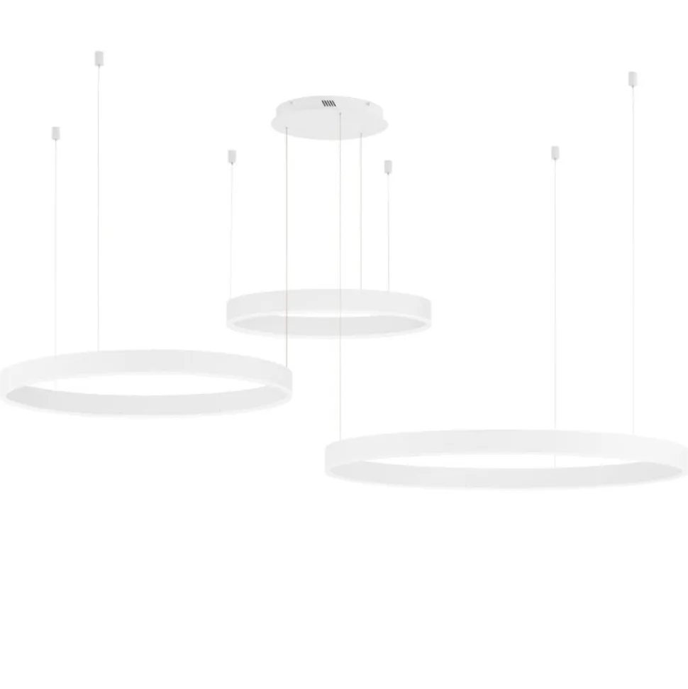 Composizione 3 lampade ad anelli bianco led 2700k a 6000k dimmerabile
