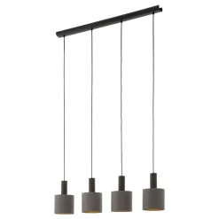 Concessa 1 eglo lampadario per tavolo cucina con 4 paralumi in tessuto