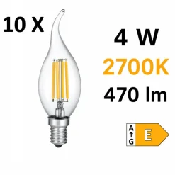 Confezione da 10 lampadine led e14 4w 2700k 470 lumen