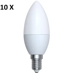 Confezione 10 lampadine e14 led 4,9w 3000k 470 lumen