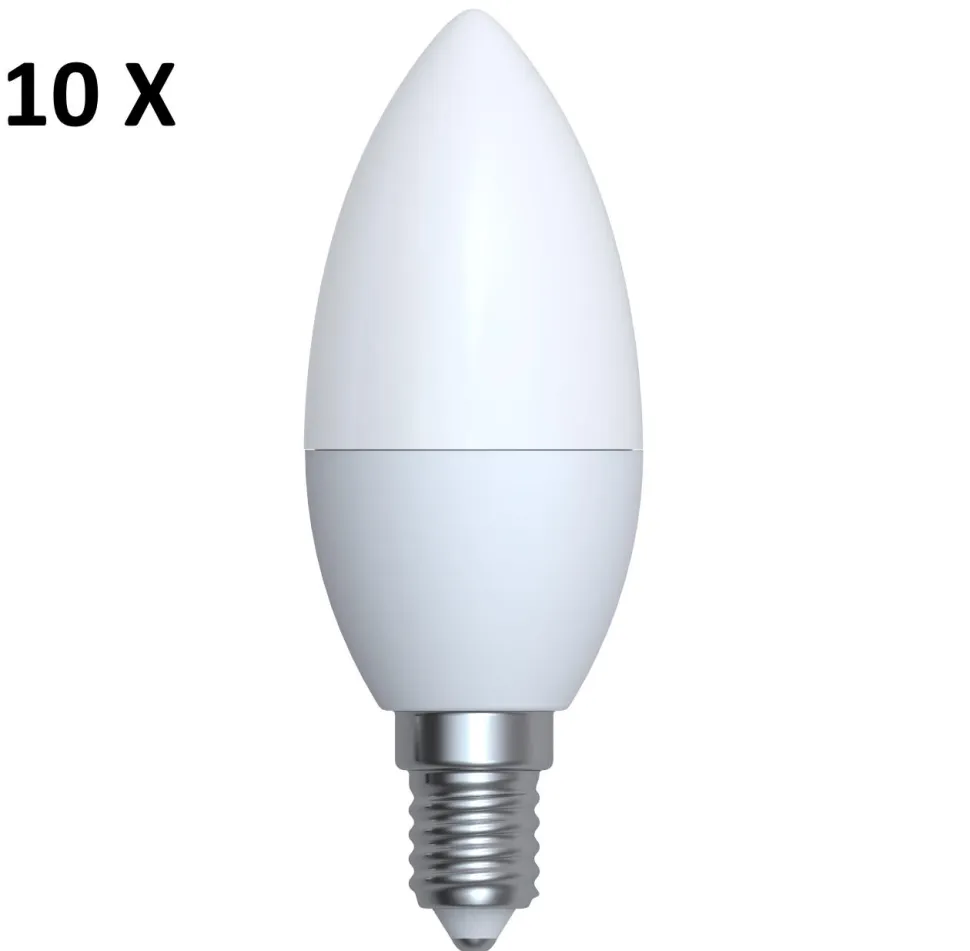 Confezione 10 lampadine e14 led 4,9w 3000k 470 lumen