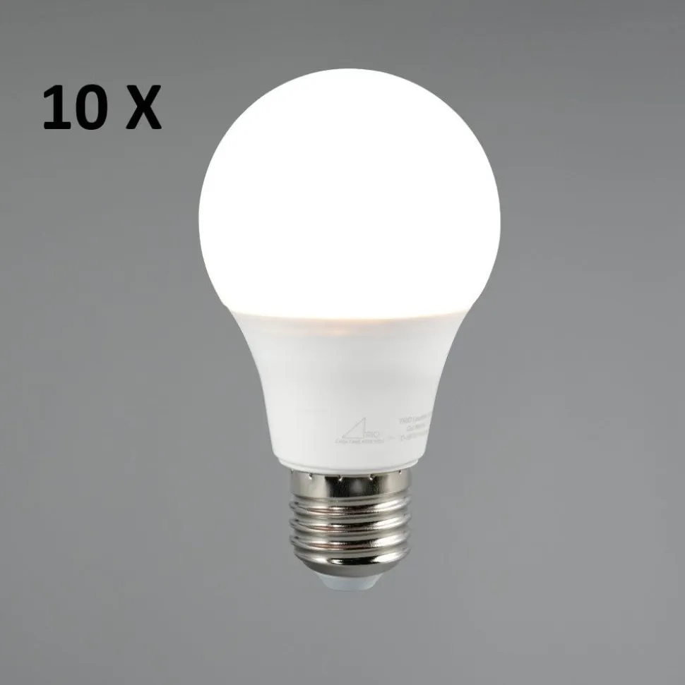 Confezione 10 lampadine led e27 4,9w 3000k 470 lumen