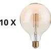 Confezione n10 lampadine e27 globo led 4w 2200k 500lm ambra ideal lux