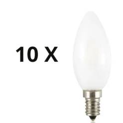 Confezione n10 lampadine e14 led 4w 3000k 370lm vetro oliva bianca ideal lux