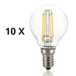 Confezione n10 lampadine e14 led 4w 3000k 480lm sfera ideal lux