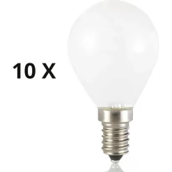 Confezione n10 lampadine e14 led 4w 3000k 430lm sfera bianca ideal lux