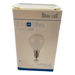 Confezione n10 lampadine e14 led 4w 3000k 430lm sfera bianca ideal lux