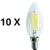 Confezione n10 lampadine e14 led 4w 3000k 470lm oliva trasparente ideal lux