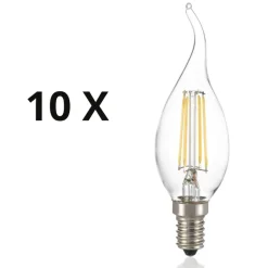 Confezione n10 lampadine e14 led 4w 4000k 460lm trasparente ideal lux