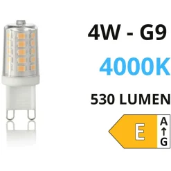 Confezione n20 lampadine g9 4w 4000k 530lm ideal lux