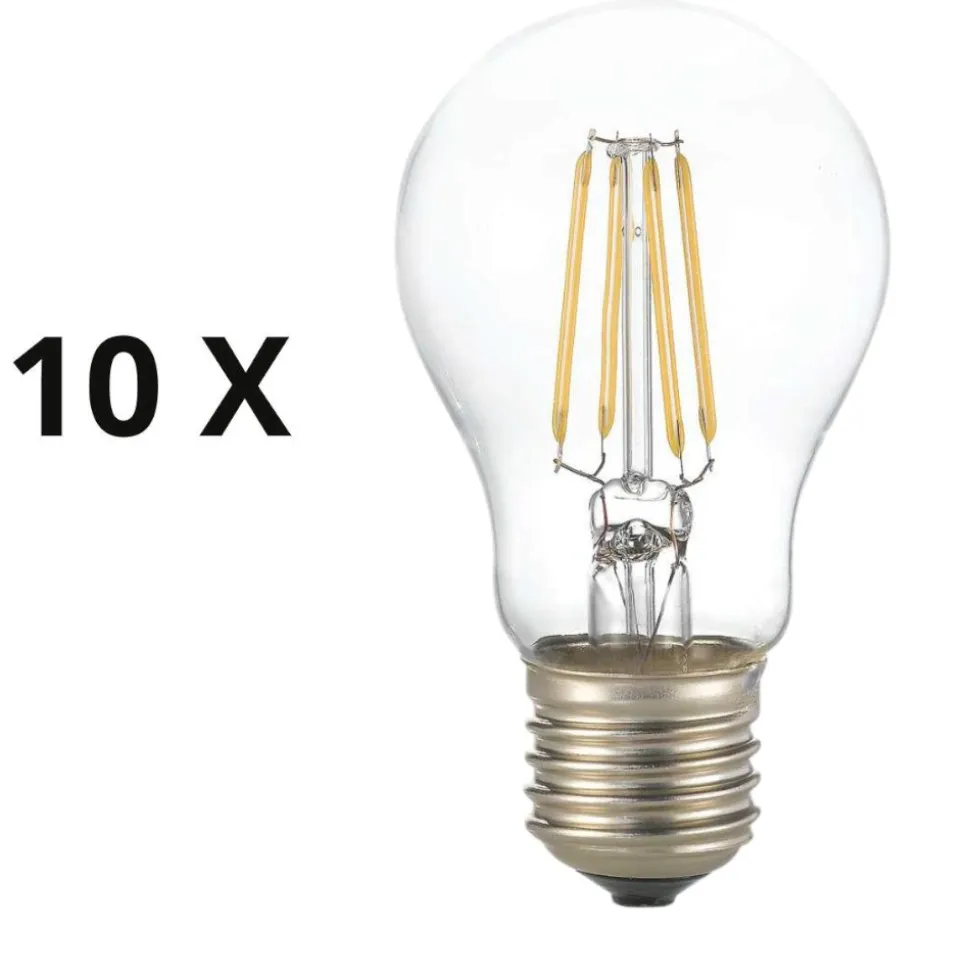 Confezione n10 lampadine led e27 8w 4000k 980lm goccia trasparente ideal lux
