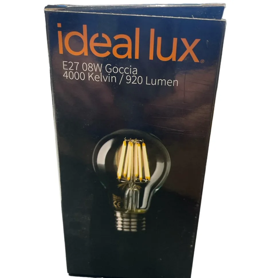 Confezione n10 lampadine led e27 8w 4000k 980lm goccia trasparente ideal lux