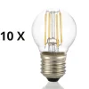Confezione n10 lampadine led e27 4w 4000k 490lm sfera trasparente ideal lux