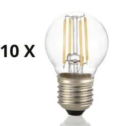 Confezione n10 lampadine led e27 4w 4000k 490lm sfera trasparente ideal lux