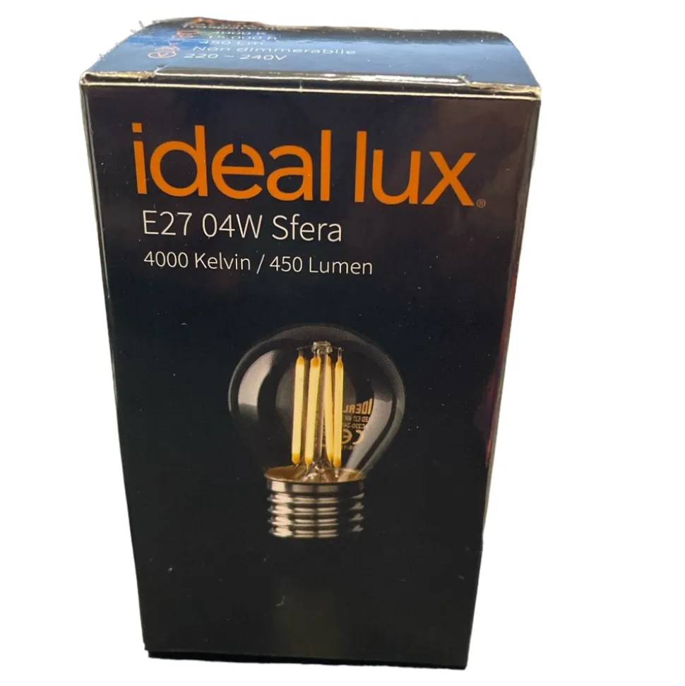 Confezione n10 lampadine led e27 4w 4000k 490lm sfera trasparente ideal lux