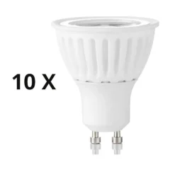Confezione n10 lampadine led gu10 7w 4000k 620lm cri90 ottica 50 ideal lux