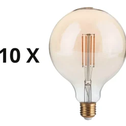 Confezione n°10 lampadine e27 led 4w 2200k 480lm globo ambra ideal lux