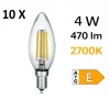 Confezione 10 pezzi lampadina e14 led 4w 2700k 470 lumen dimmerabile