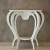 Consolle ballerina piccola in metallo bianco