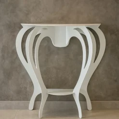 Consolle ballerina piccola in metallo bianco