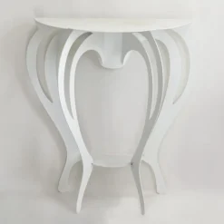 Consolle ballerina piccola in metallo bianco