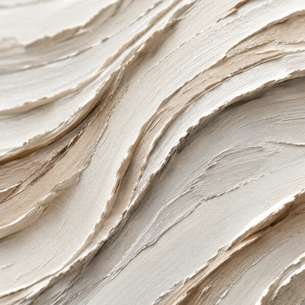 Coppia di quadri astratti moderni pittura materica su tela per soggiorno bianco beige