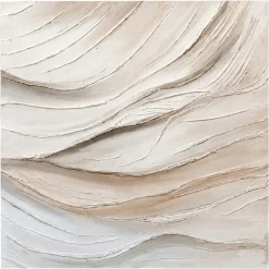 Coppia di quadri astratti moderni pittura materica su tela per soggiorno bianco beige
