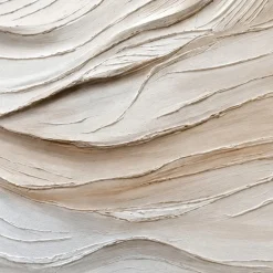 Coppia di quadri astratti moderni pittura materica su tela per soggiorno bianco beige